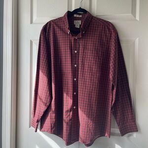 L.L. Bean Men's Red and Black Checkered Shirt